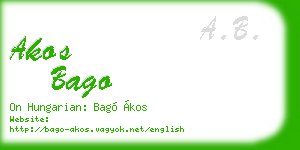 akos bago business card